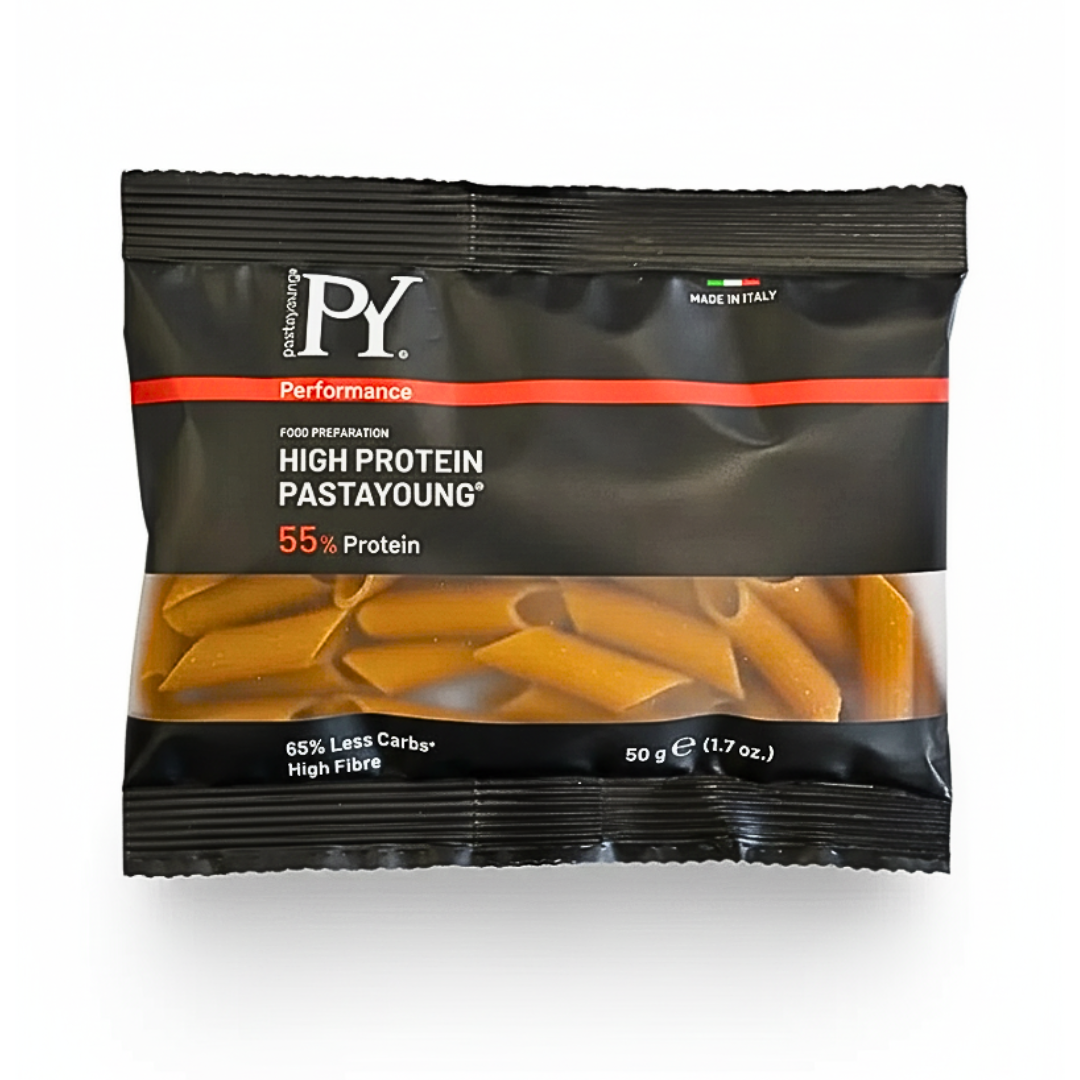 PY-Penne-Regate-Protein-55-50g Pasta Young Penne Regate Protein 55% 50g – Image 1