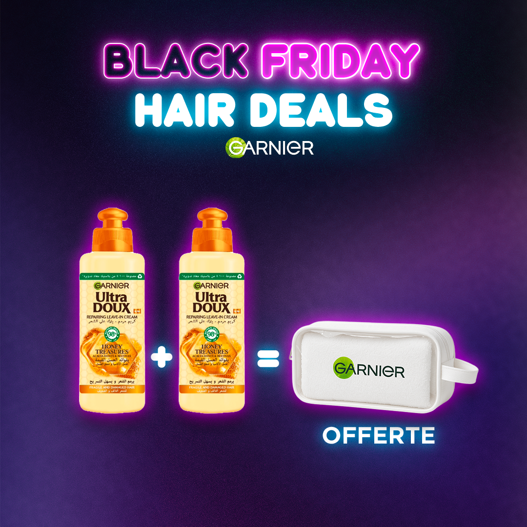 Lot-2-SSR-honey-trousse Garnier Ultra Doux Serum Hair Honey 2 x 200ml + Trousse Offerte – Image 1