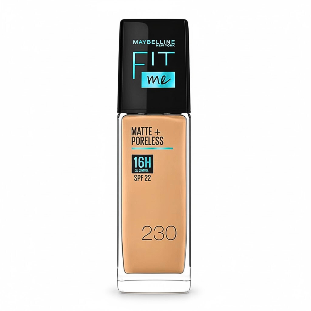 Maybelline-Fit-Me-FDt-Matte-Poreless-spf22-Nu-230-30ml Maybelline Fit Me Fond De Teint Matte+ Poreless spf22 Nu 230 30ml – Image 1