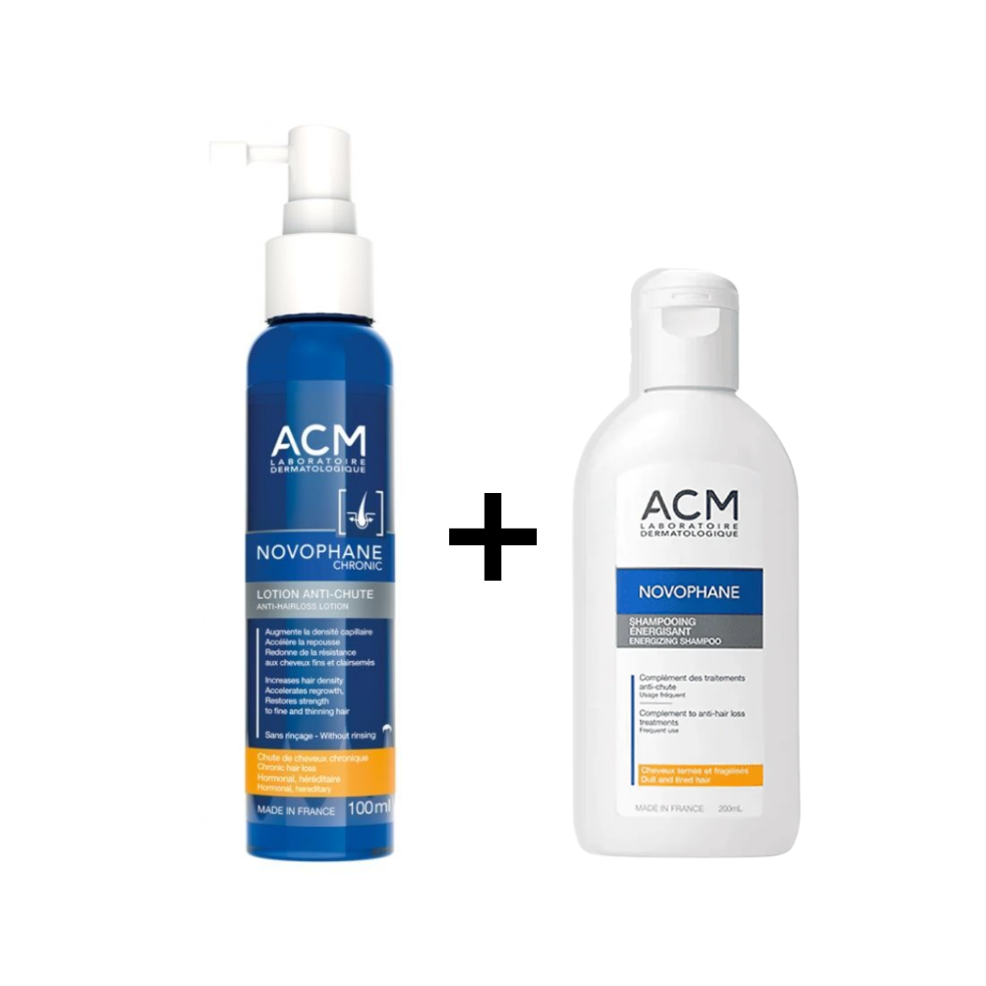 Acm-Novophane-Lotion-Chronic-Anti-chute-100-ml-Shampooing-Energisant-200ml-Offert Acm Novophane Lotion anti-chute - 100 ml + Shampooing Energisant 200ml Offert – Image 1