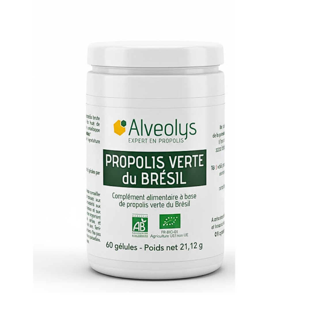 Alveolys-Propolis-Verte-Du-Bresil-60gelules Alveolys Propolis Verte Du Bresil 60 Gelules – Image 1