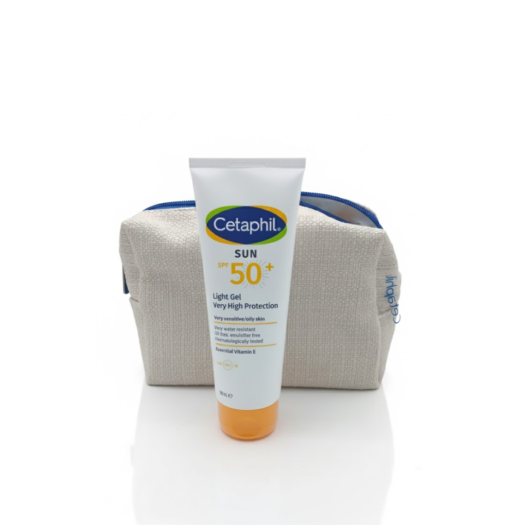 Cetaphil-Sun-Light-Gel-spf50-100ml-Trousse Cetaphil Sun Light Gel spf50+ 100ml + Trousse – Image 1