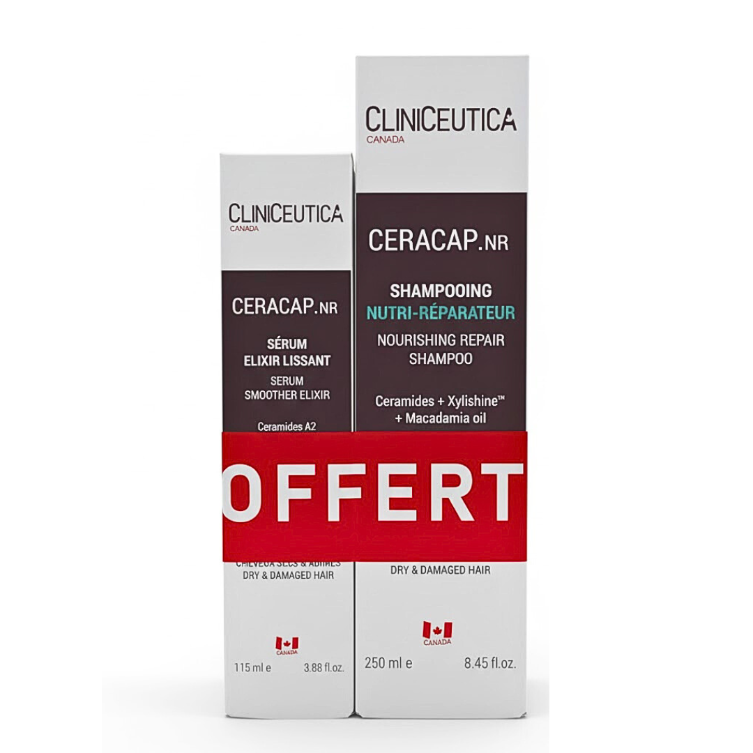 Cliniceutica-Ceracap-Duo-Pack-Shamp-Nutri-ReparateurSerum-Elixir Cliniceutica Ceracap Shampoing Nutri-Reparateur+Serum Elixir Pack – Image 1