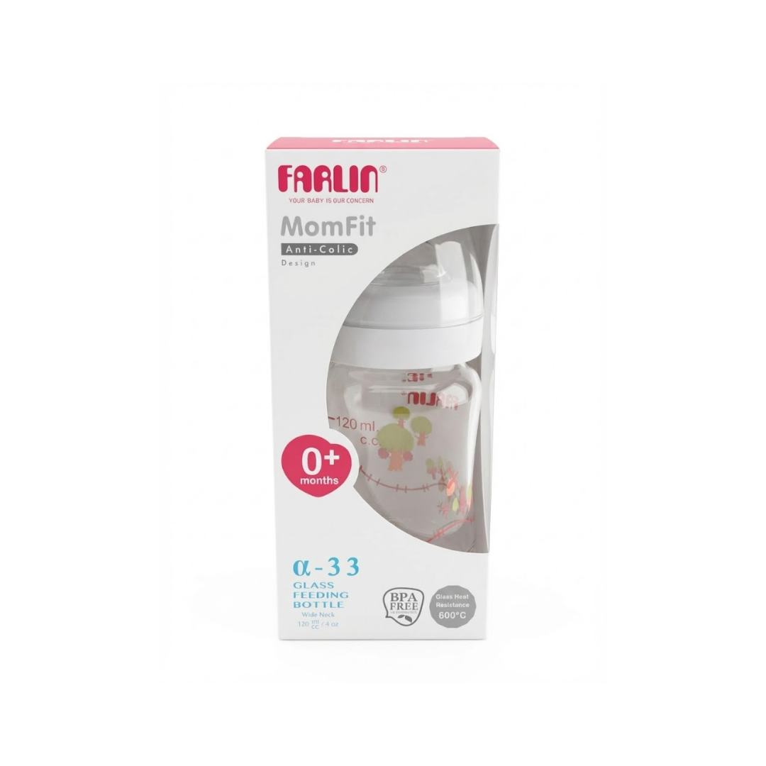 Farlin-Momfit-Biberon-En-Verre-120ml Farlin Momfit Biberon En Verre 120ml – Image 1