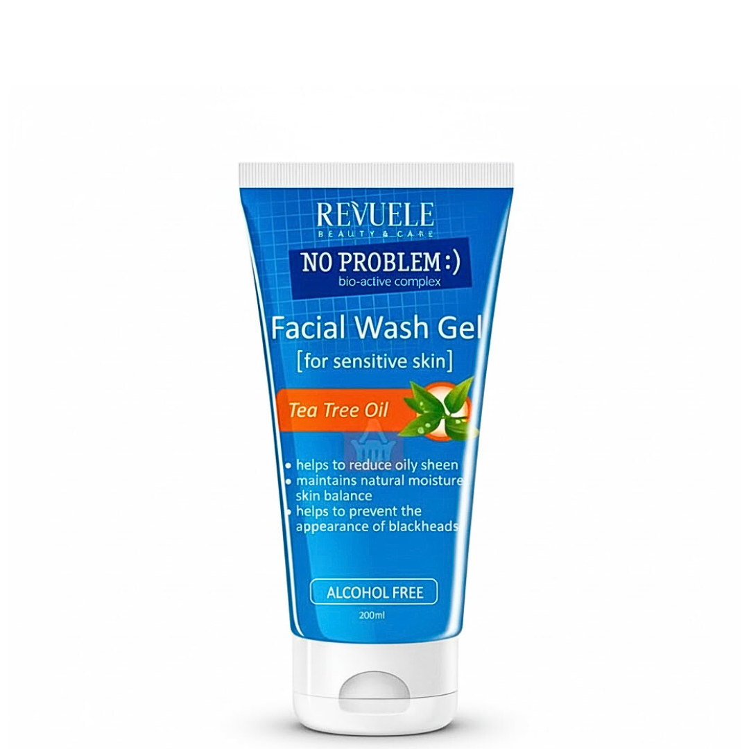 Revuele-No-Problem-Facial-Wash-Gel-Tea-Tree-Oil-200ml Revuele No Problem Facial Wash Gel Tea Tree Oil 200ml – Image 1