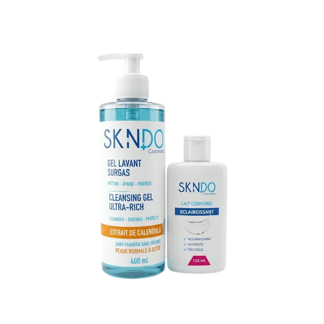 Skindo-duo-pack-gel-lavant-surgras-Pns-400mllait-corporel-125ml Skindo duo pack " gel lavant surgras Pns 400ml+lait corporel 125ml" – Image 1
