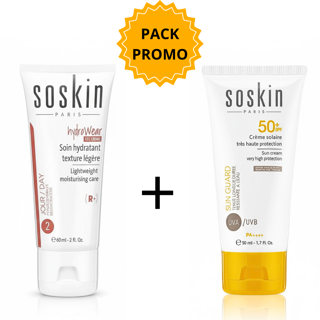 Soskin-Creme-Invisible-spf50-50mlHydrawear-Gel-Creme-Legere-60ml Soskin Creme Invisible Spf50+ 50ml+Hydrawear Gel Creme Legere 60ml – Image 1