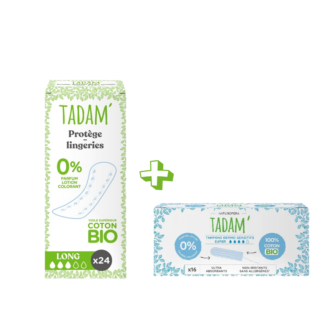 Tadam-Duo-Pack-1624 Tadam duo pack " 2 Tampons Super 16pcs+protege long 24pcs " – Image 1