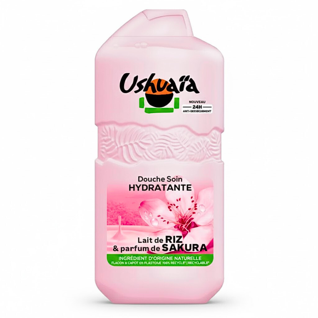USH-Douche-Soin-Hydratante-Lait-De-Riz-Sakura-280ml Ushuaia Douche Soin Hydratante Lait De Riz Sakura 280ml – Image 1