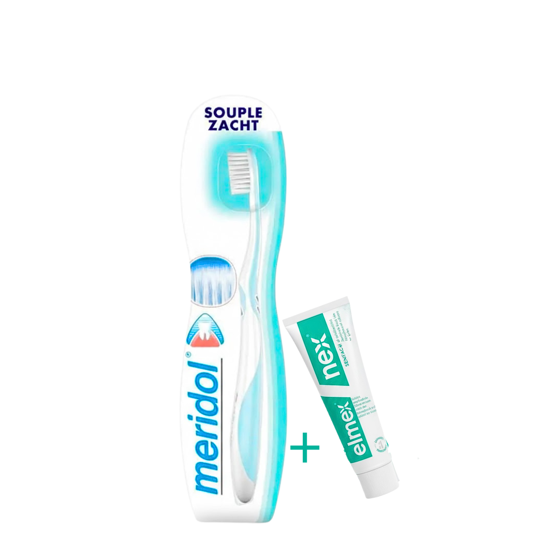 Meridol-Brosse-a-dent-Extra-SoupleElmex-dentifrice-Echantillent-Pack- Meridol Brosse A Dent Extra Souple+Elmex Dentifrice Echantillent Pack – Image 1