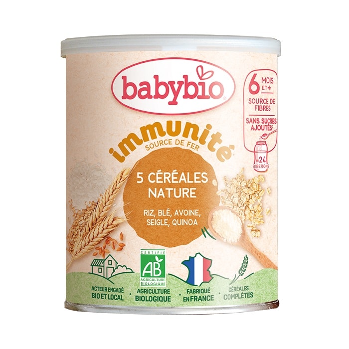 BABYBIO-5-CEREALES-NATURE-220G BABYBIO 3 CEREALES NATURE 220G – Image 1