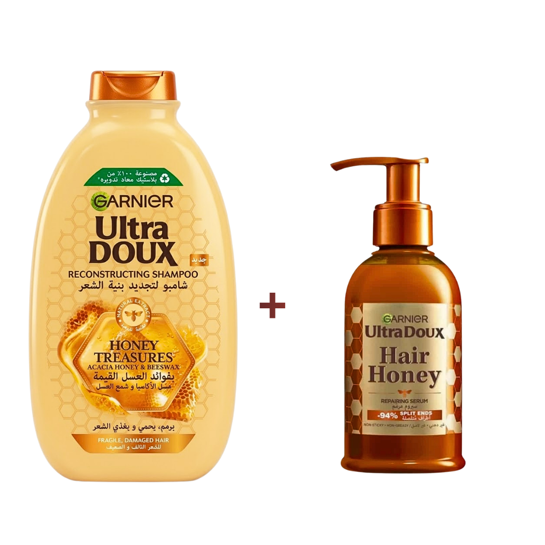 Garnier-Ultra-Doux-Shampoo-Reconstructing-200mlSerum-Hair-Honey-115ml-1 Garnier Ultra Doux Shampoing Reconstructing 200ml+Serum Hair Honey 115ml – Image 1
