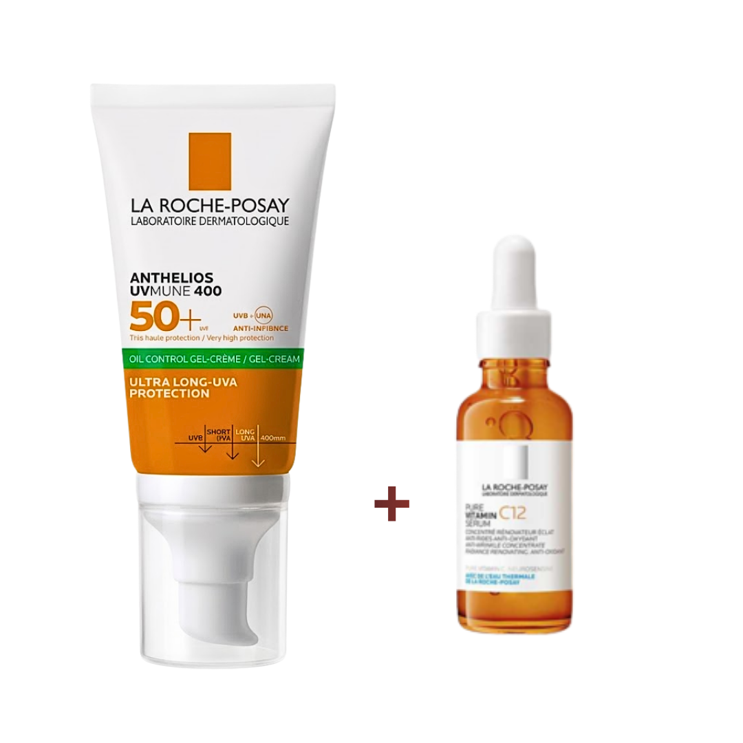 Rp-Anthelios-Cr-Matifiante-Teinte-spf5050mlPure-VIT-C12-ECh-Pack-1 La Roche-Posay Anthelios Creme Matifiante Teinte Spf50+50ml+Pure Vitamine C12 Format Voyage Pack – Image 1