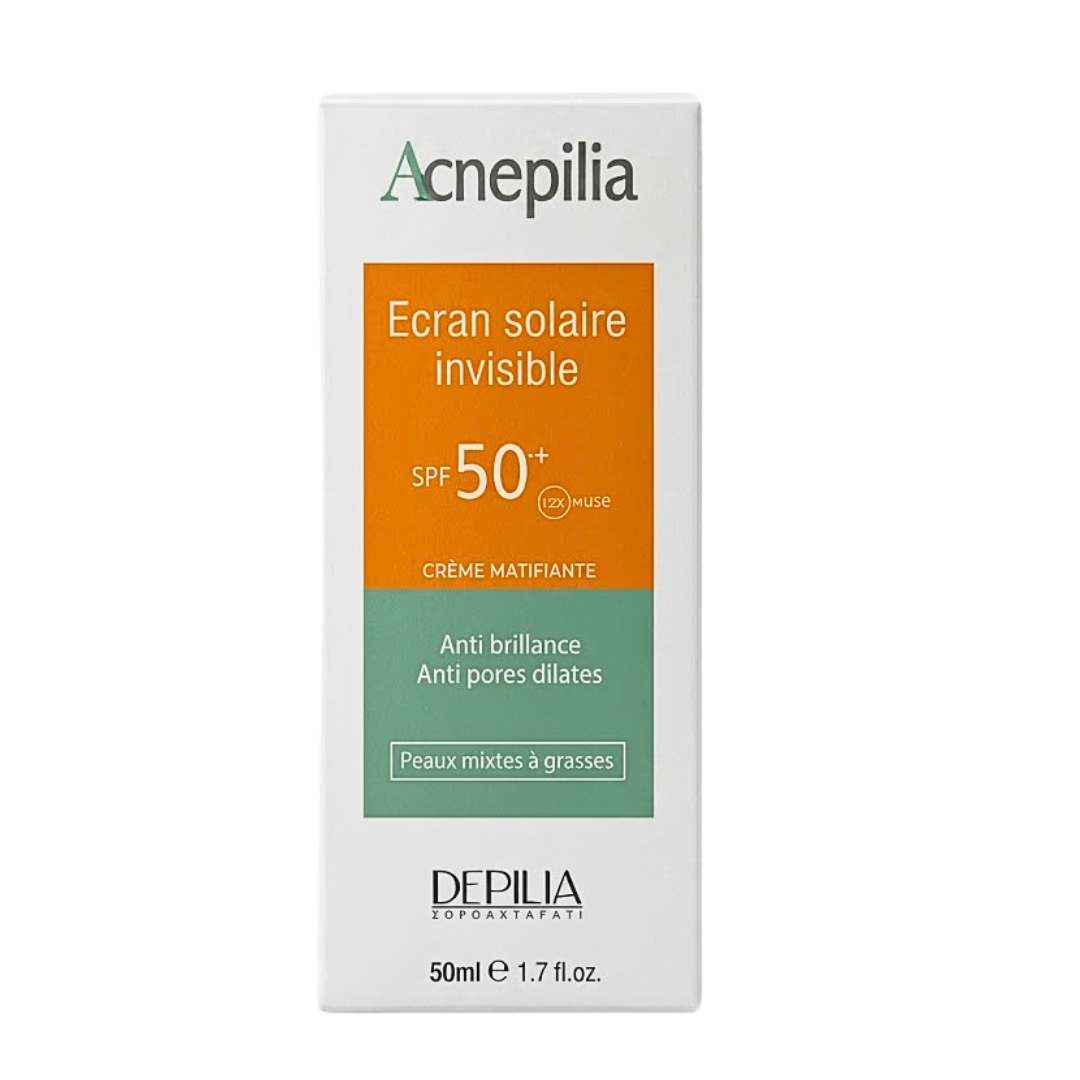 Acnepilia-Creme-Invisible-Spf50-50ml Acnepilia Creme Solaire Invisible Spf50+ 50ml – Image 1