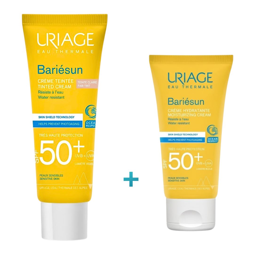 Uriage-Bariesun-Ecran-Teinte-Claire-50mlBariesun-Ecran-Spf50-50ml Uriage Bariesun Ecran Teinte Claire 50ml+Bariesun Ecran Spf50+ 50ml – Image 1