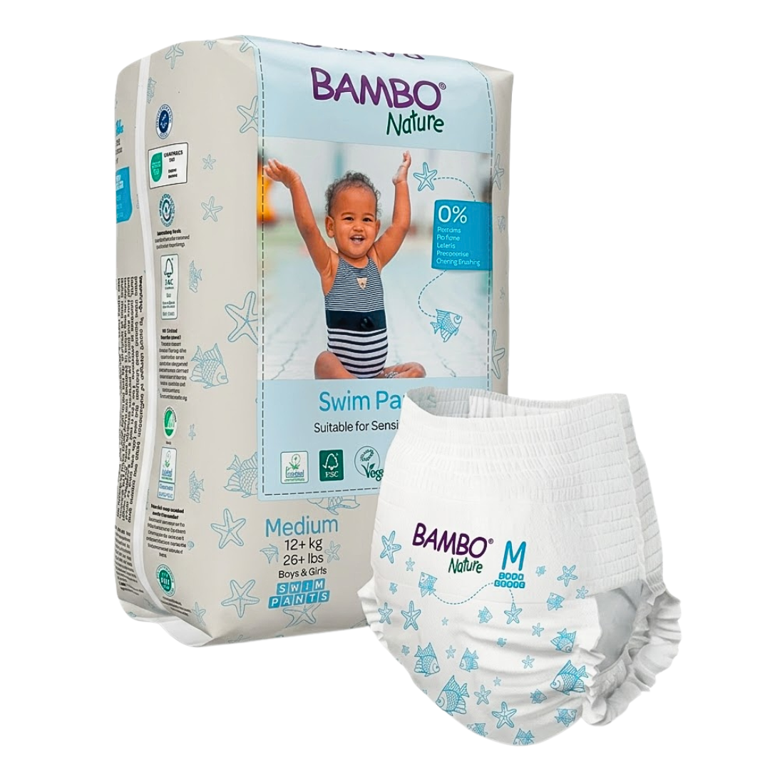 Bambo-Swim-Pants-Medium-12kg-12pcs Bambo Nature Swim Pants Medium +12kg 12 Pieces – Image 1