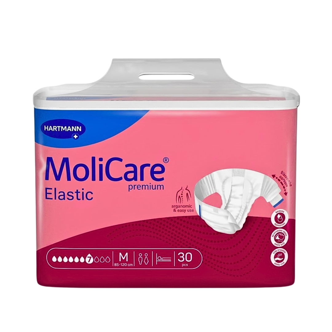 Hartmann-Molicare-Premium-Change-Elastic-7G-Taille-Nuit-Ref-165372 Hartmann Molicare Premium Change Elastic 7G Taille Nuit Reference 165372 – Image 1