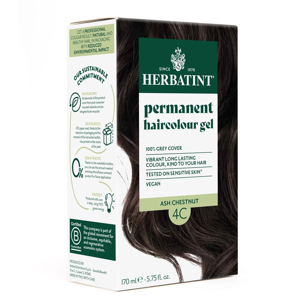 Herbatint-Coloration-Permanente-4C Herbatint 4C Chatain Cendre 150ml – Image 1