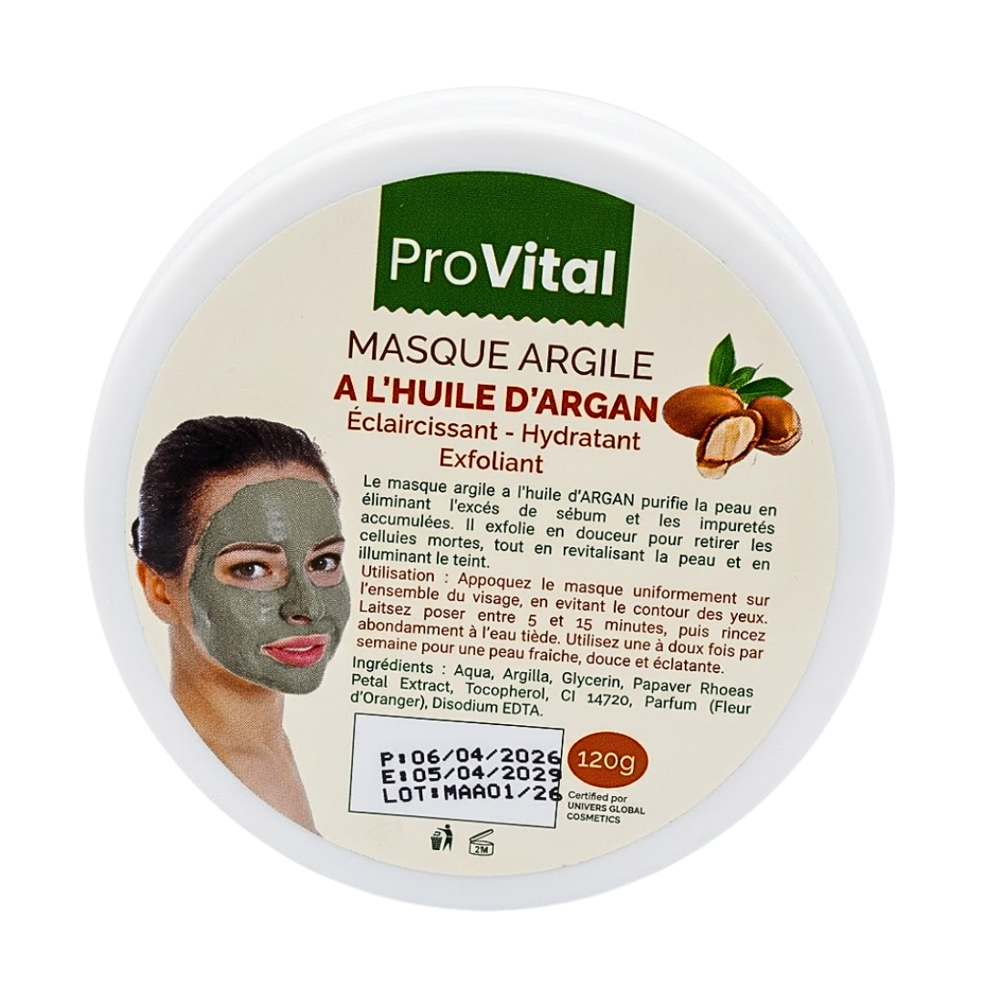 Pro-Vital-Masque-Argile-A-LHuile-Dargan-120g Pro Vital Masque Argile A L'Huile D'argan 120G – Image 1