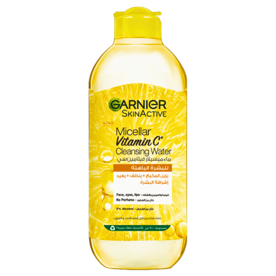 Garnier-Micellar-Cleansing-Water-ViTamine-C-400ml Garnier Micellar Cleansing Water ViTamine C 400ml – Image 1