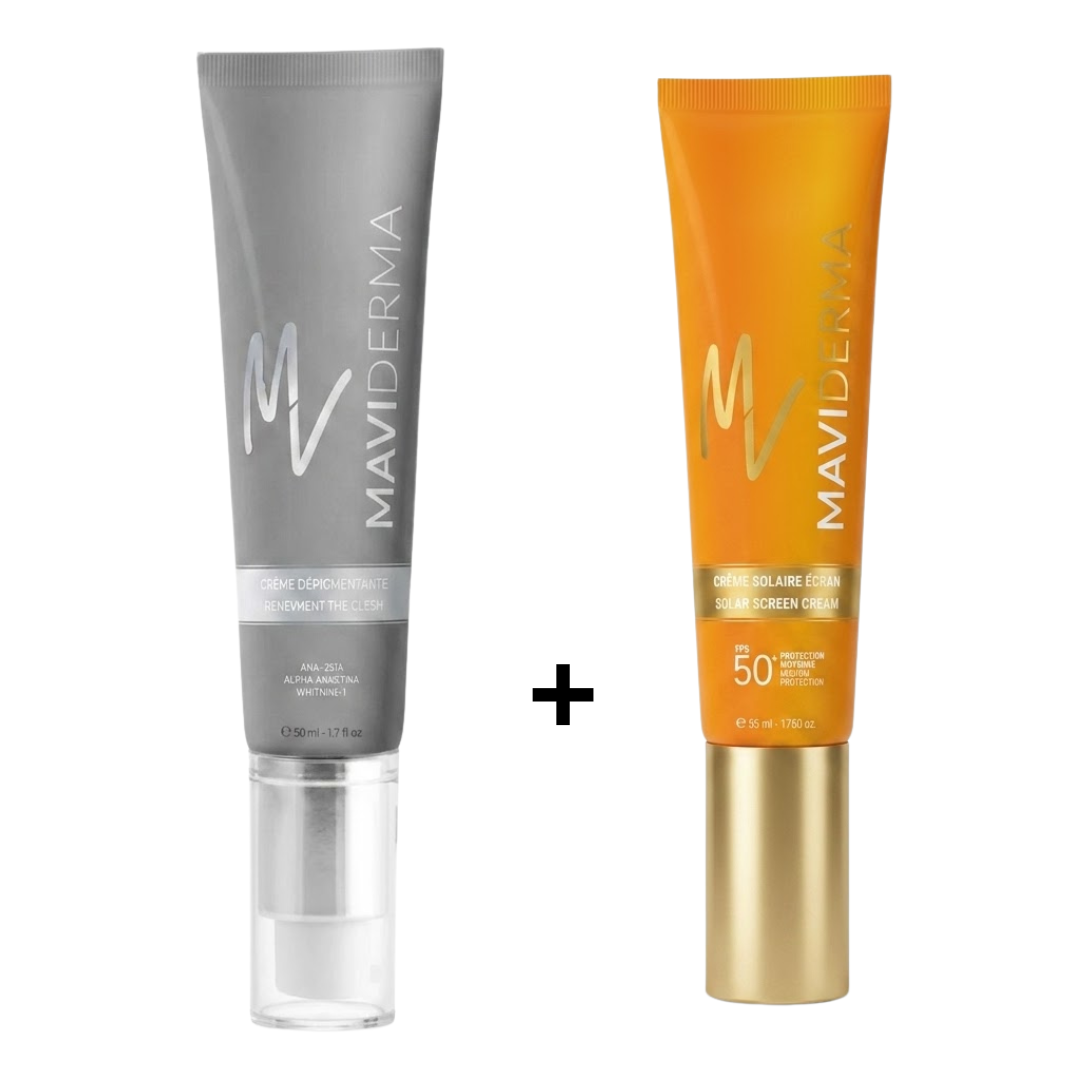 Maviderma-Creme-Depigmentante-50mlEcran-Teinte-50ml-pack Maviderma Creme Depigmentante 50ml+Ecran Teinte 50ml Pack – Image 1