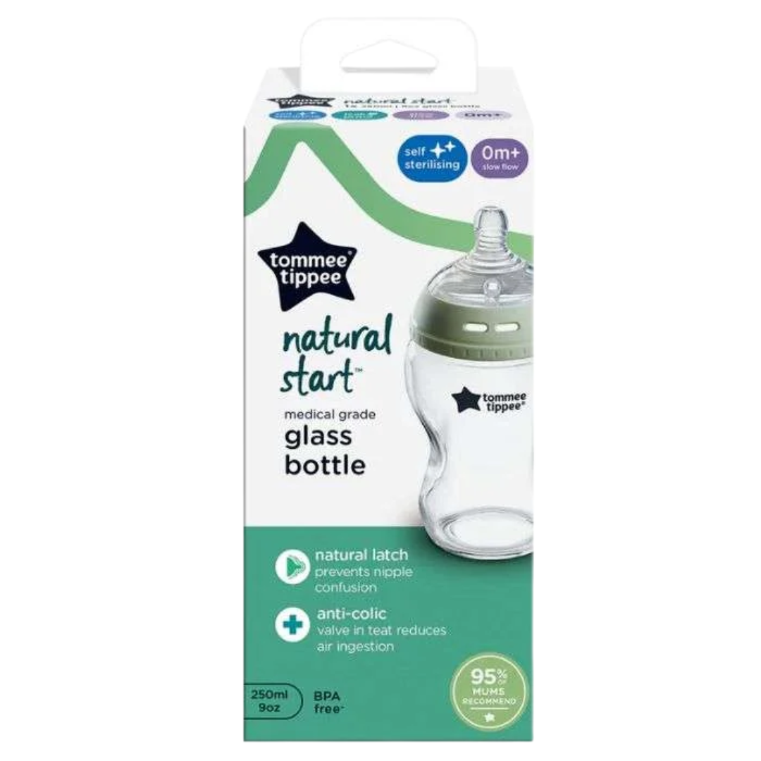 Tomme-Bib-Verre-Natural-Start-250ml Tomme Tippee Biberon Verre Natural Start 250ml – Image 1