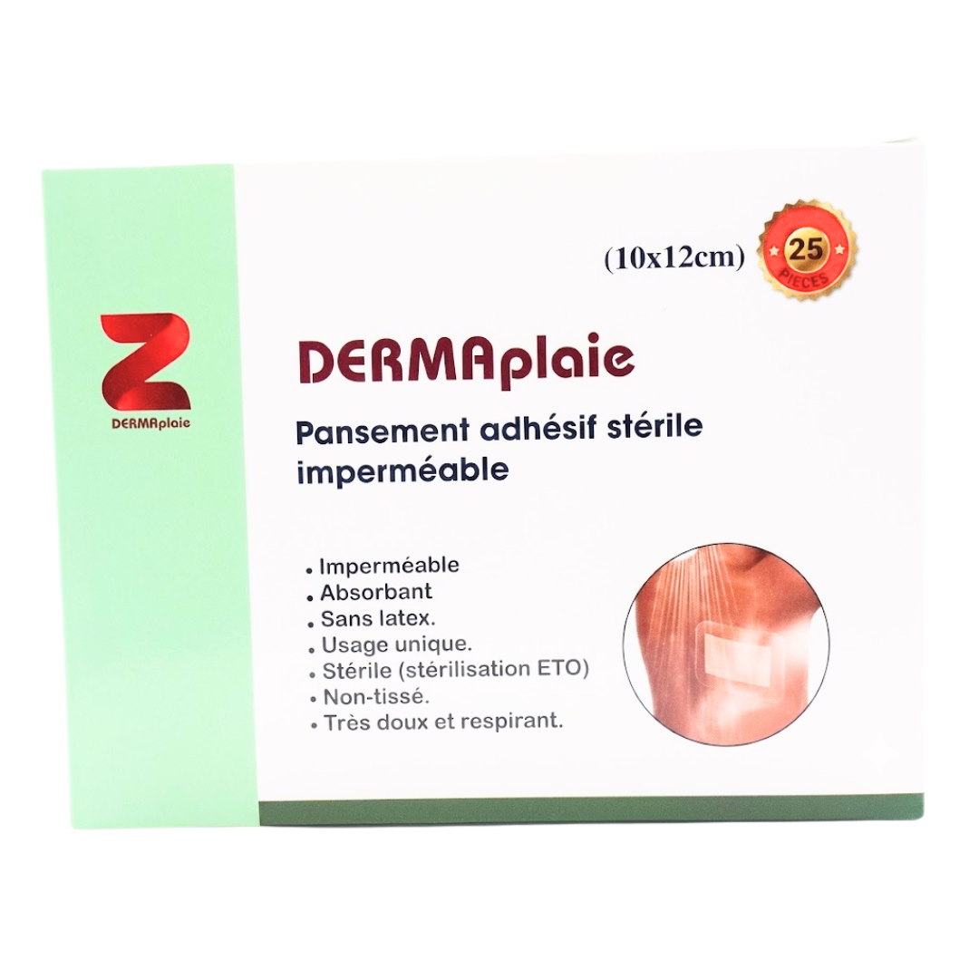 DERMAplaie-1012cm DERMAPLAIE PANSEMENT ADHESIF STERIL 10X12cm – Image 1