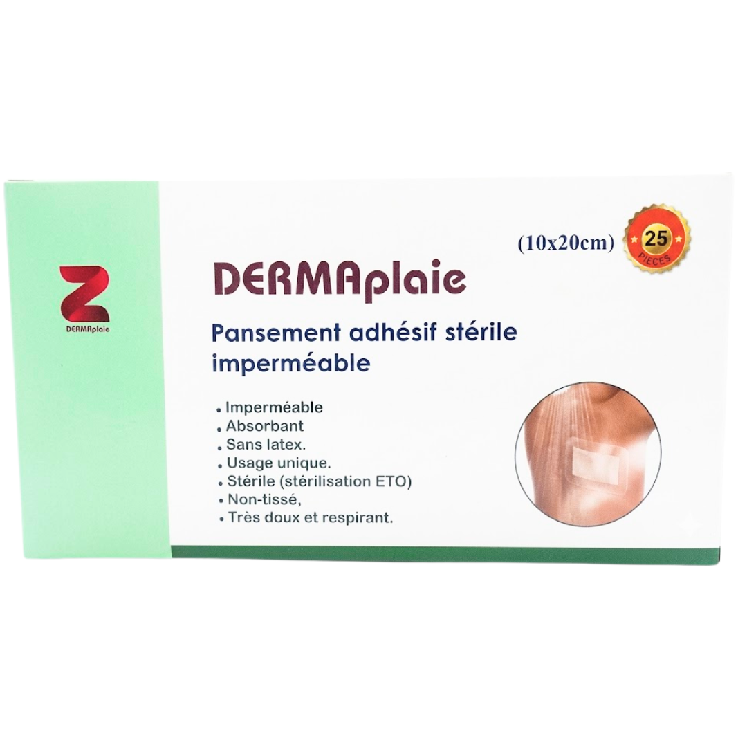 DERMAplaie-1020cm DERMAPLAIE PANSEMENT ADHESIF STERIL10X20cm – Image 1