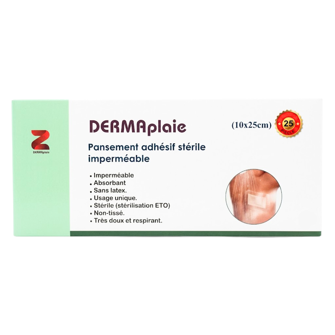 DERMAplaie-1025cm DERMAPLAIE PANSEMENT ADHESIF STERIL 10x25cm – Image 1