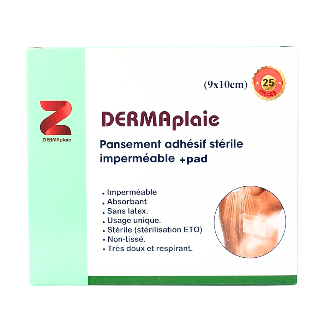 DERMAplaie-910cm DERMAPLAIE PANSEMENT ADHESIF STERIL 9X10cm – Image 1