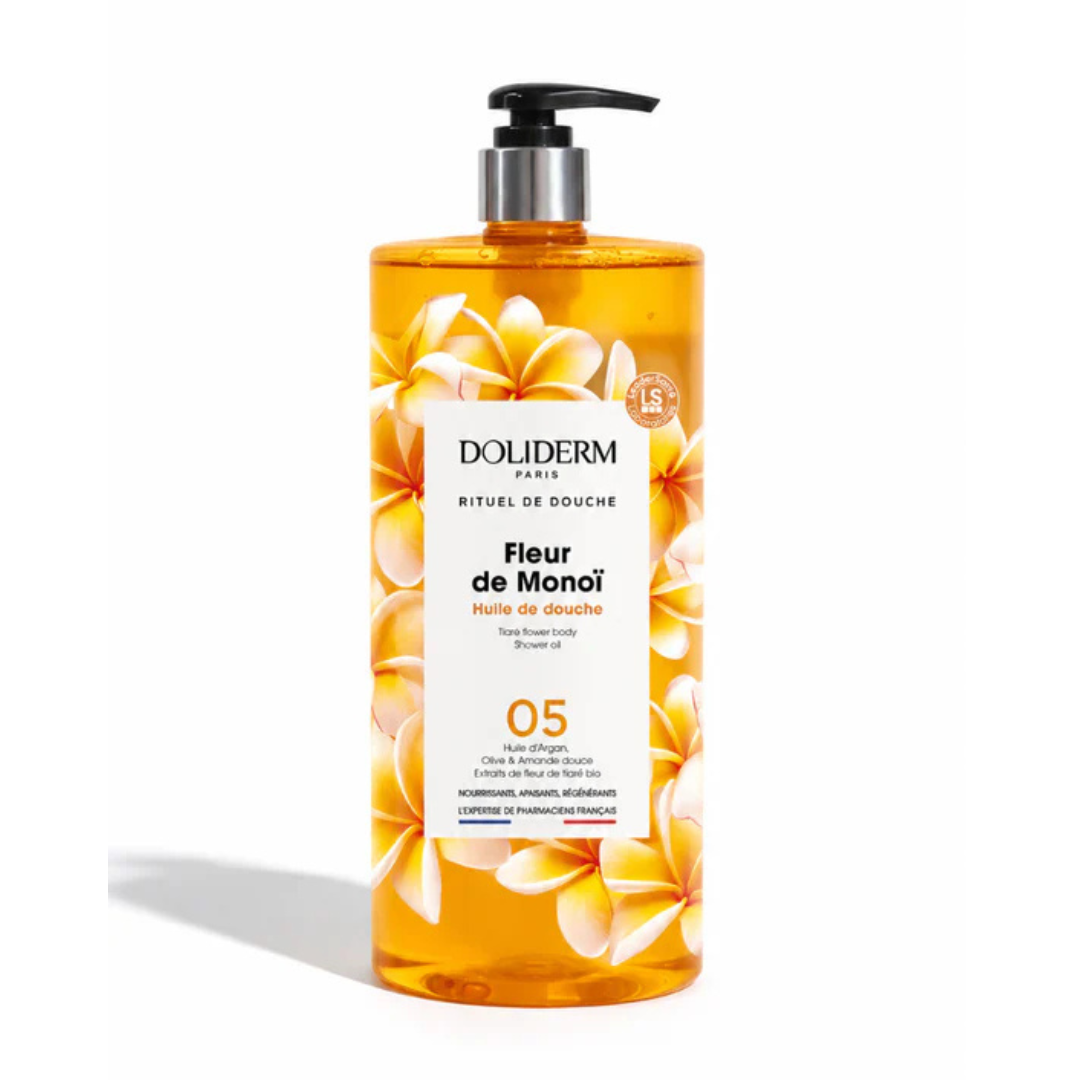 Doliderm-Gel-Douche-05-Fleur-de-monoi-1L Doliderm Gel Douche 05 Fleur de monoi 1L – Image 1