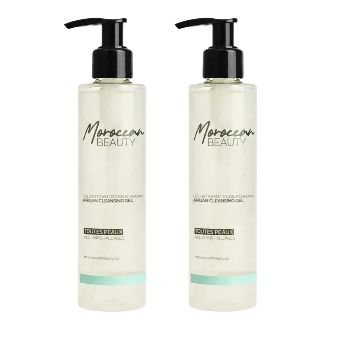 Moroccan-Beauty-Duo-Pack-Gel-Nettoyant-Douceur-Dargan-200ml Moroccan Beauty Gel Nettoyant Douceur D'argan 200ml Duo Pack – Image 1