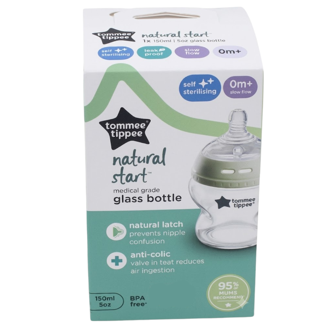 Tommee-Tippee-Bib-Verre-Natural-Start-150ml-0m-Ref-42243791 Tommee Tippee Biberon Verre Natural Start 150ml +0m Ref 42243791 – Image 1