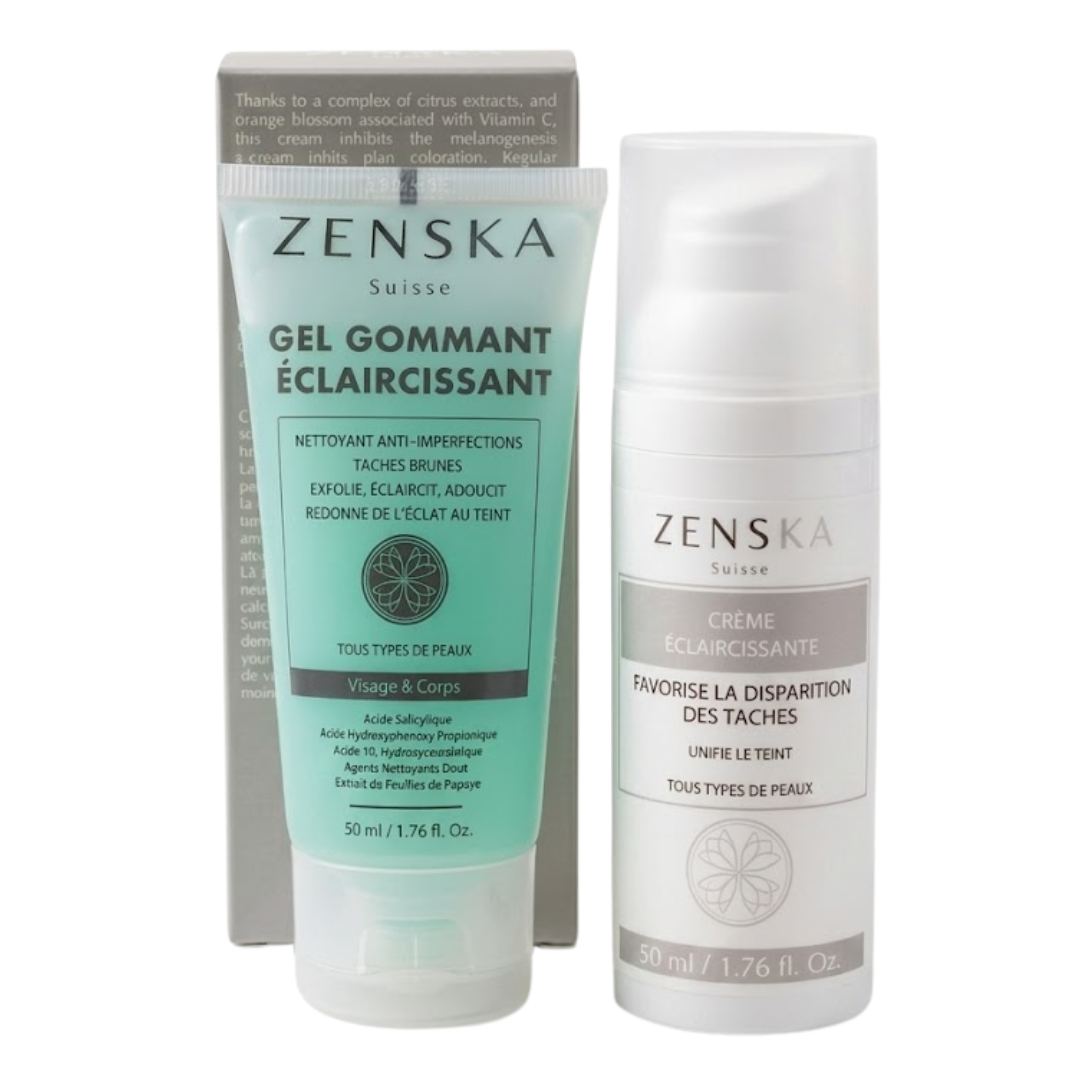 Zenska-Creme-Eclaircissante-50mlGel-Gommante-50ml-pack Zenska Creme Eclaircissante 50ml+Gel Gommante 50ml pack – Image 1