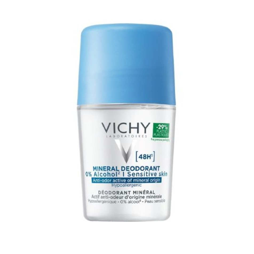 vichy-Mineral-48H Vichy Dermo-Tolérance Déodorant Minéral 48H Bille Sans Sels d'Aluminium Peau Sensible et Réactive | 50ml – Image 1