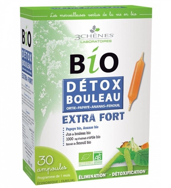 3-chenes-bio-detox-bouleau-extra-fort-30-ampoules 3 CHENES BOULEAU EXTRA FORT DETOX BIO 30 AMPOULES – Image 1