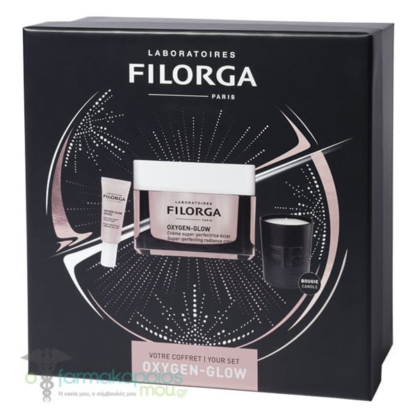 3540550012759 FILORGA Oxygen Glow Creme + Oxygen Glow Eyes + Bougie Candle Coffret – Image 1