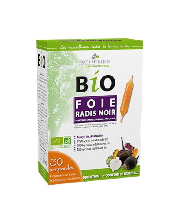 3chene-bio-foie 3 Chenes Foie Radis Noir Boite de 30 Ampoules – Image 1