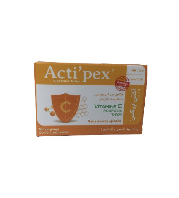 Actipex-Vitamine-C-propolis-20-pastilles Actipex Vitamine C propolis 20 pastilles – Image 1