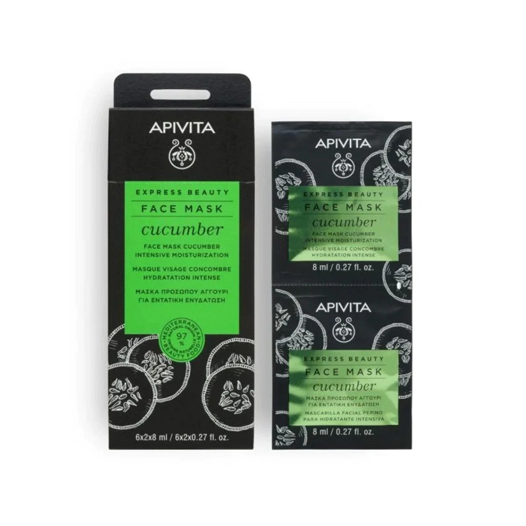 Apivita-Express-beauty-Face-Mask-Cucumber-628ml Apivita Express beauty Face Mask Cucumber 6*2*8ml – Image 1