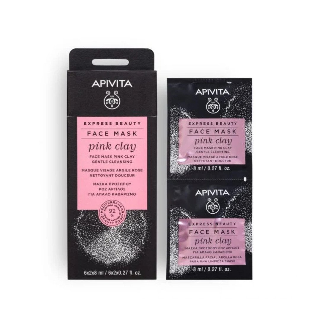 Apivita-Express-beauty-Face-Mask-Pink-clay-628ml Apivita Express beauty Face Mask Pink clay 6*2*8ml – Image 1