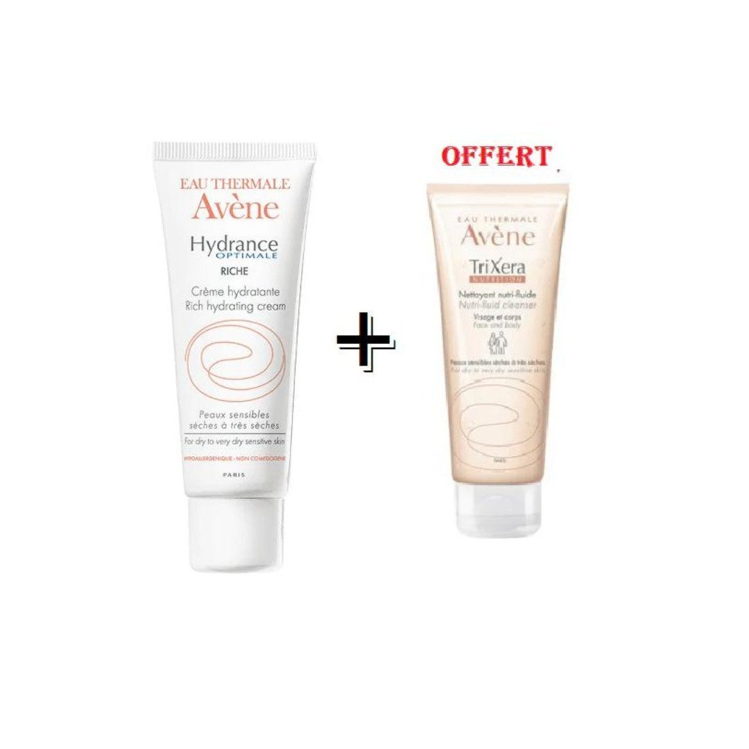 Av-Hydrance-Uv-Riche-cr-Hydratant-40mlAv-trixera-nettoyant-pack Avene Hydrance Uv Riche Creme Hydratant 40ml+Av Trixera Nettoyant Pack – Image 1