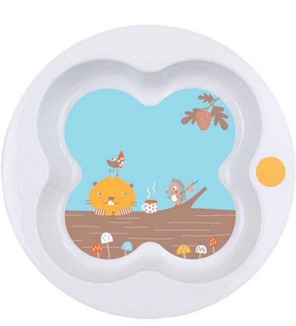 BEBE-CONFORT-ASSIETTE-DAPPRENTISSAGE-AVEC-COUVERCLE-WOODCAMP-REF3105204900 BEBE CONFORT Assiette d’apprentissage avec couvercle +9mois Woodcamp – Image 1