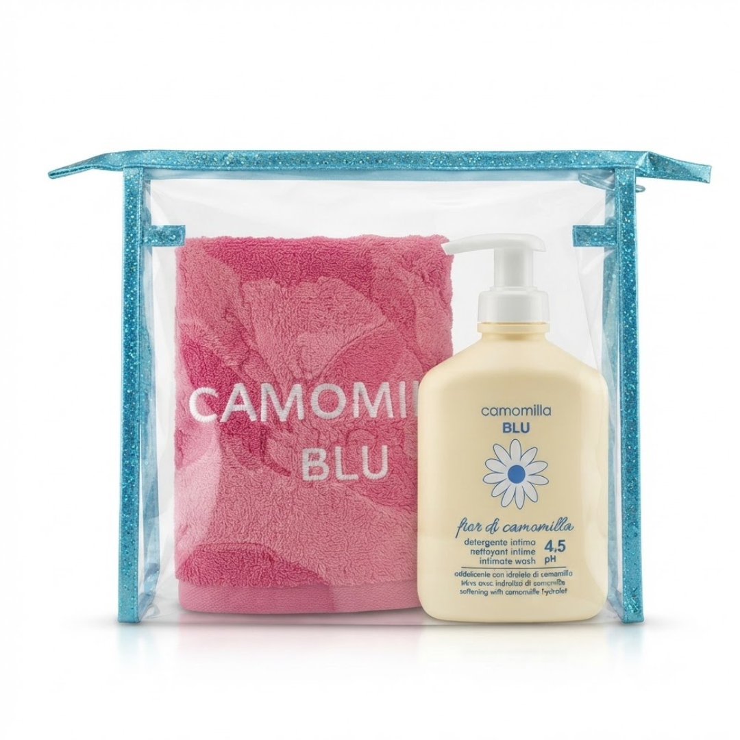 Camomilla-Fleur-di-camomille-300mlserviette-trousse Camomilla Blu Fleur di Camomille 300ml + Serviette et Trousse Offertes – Image 1
