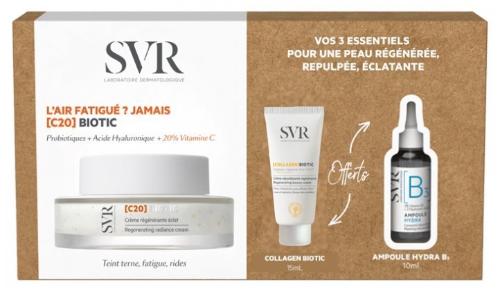 Coffret-collagene-biotic-anti-fatigue-SVR-coffret-de-3-produits-3662361003709 Svr C20 Biotic 50ml+Ampoule B 10ml+Essence B 30ml – Image 1