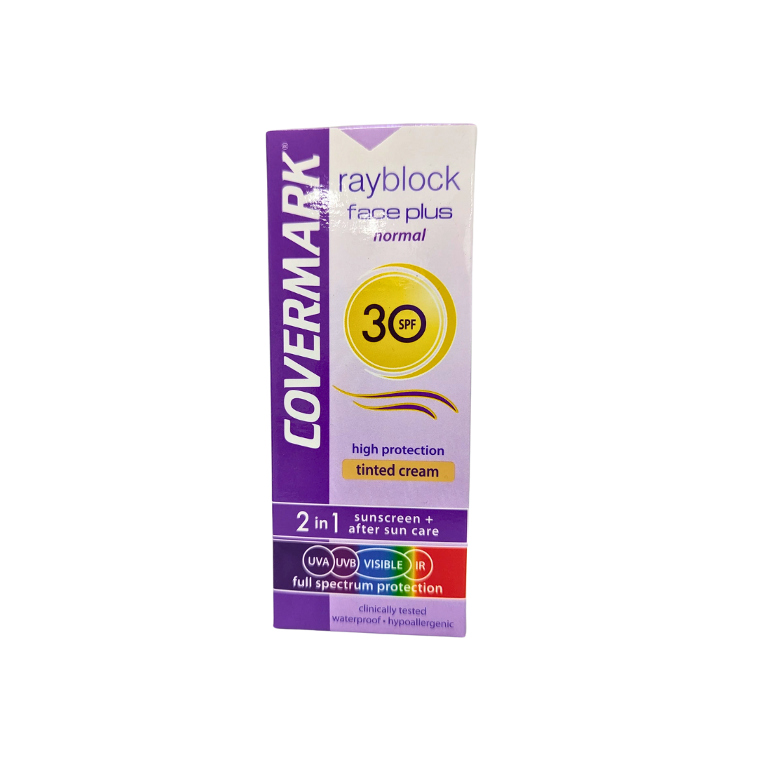 Covermark-rayblock-face-plus-Visible-Normal-spf30-50ml Covermark Rayblock Face Plus Visible Normal Spf30 50ml – Image 1