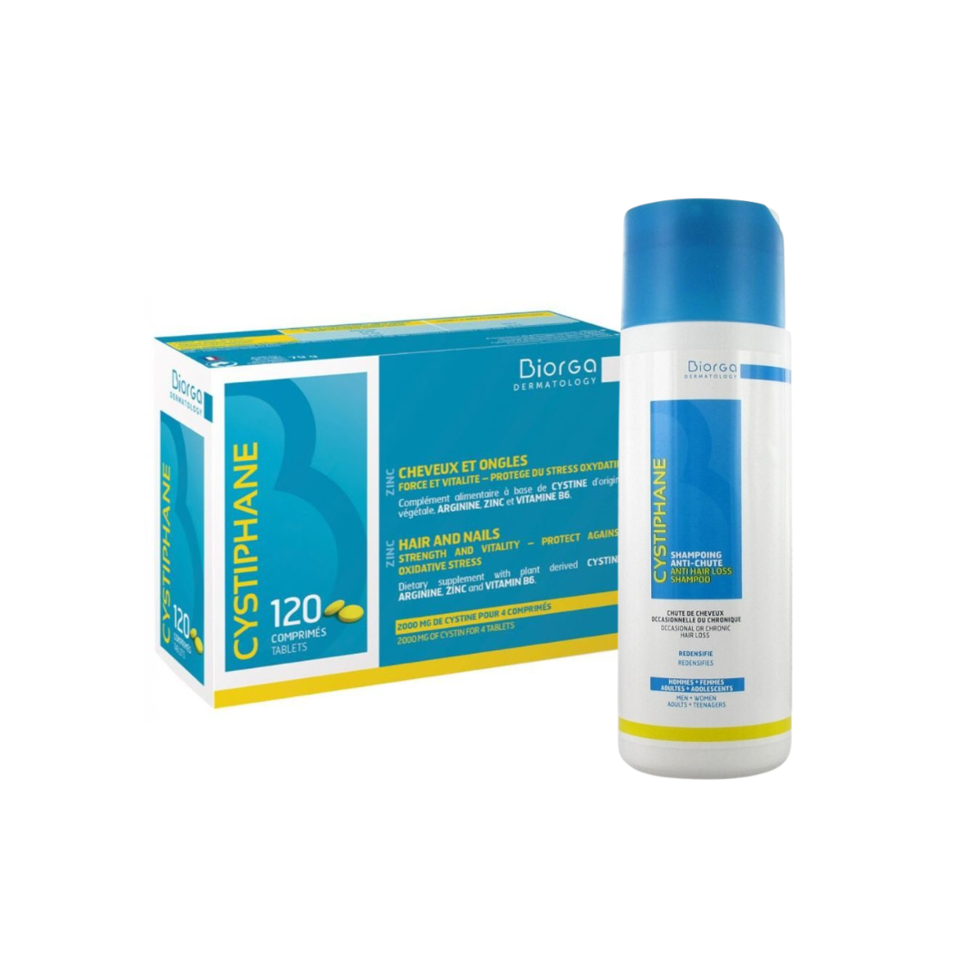 Cystiphane-duo-pack-bte-120cpsshamp-200ml-1-1 Cystiphane Boite 120 Comprimes + Shampoing 200ml PACK – Image 1