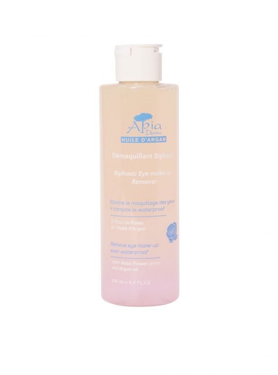 Demaquillant-Biphase-Eau-de-Rose-1-scaled-1 Apia Derm démaquillant Biphase de rose 200ml – Image 1