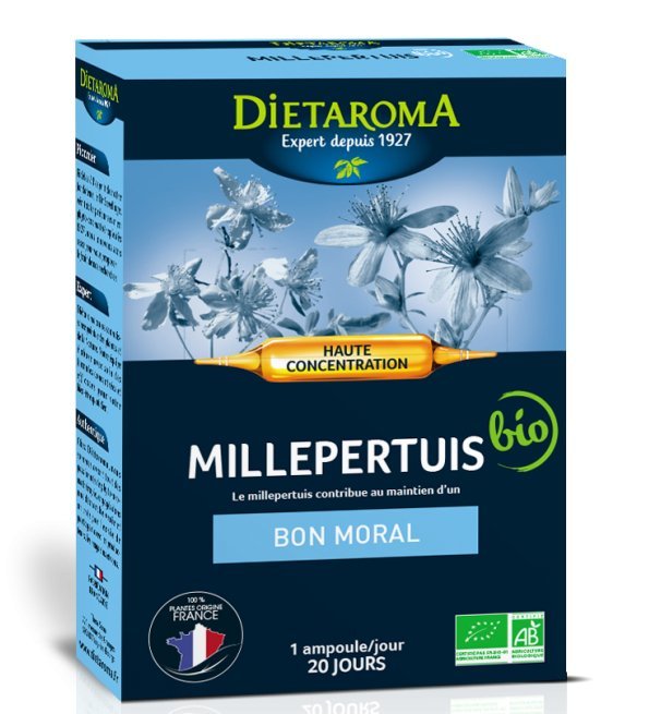 Dietaroma-Millepertuis-20amp_10ml Dietaroma Millepertuis 20 Ampoules*10ml – Image 1