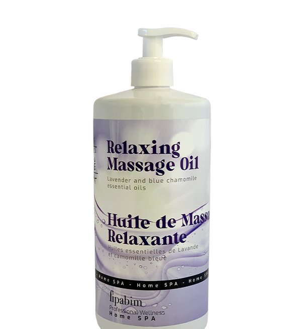Fipabim-huile-de-massage-relaxante-lavande-camomille-bleue-1000ml Fipabim Huile De Massage Relaxante Lavande Et Camomille Bleue 1000ml – Image 1